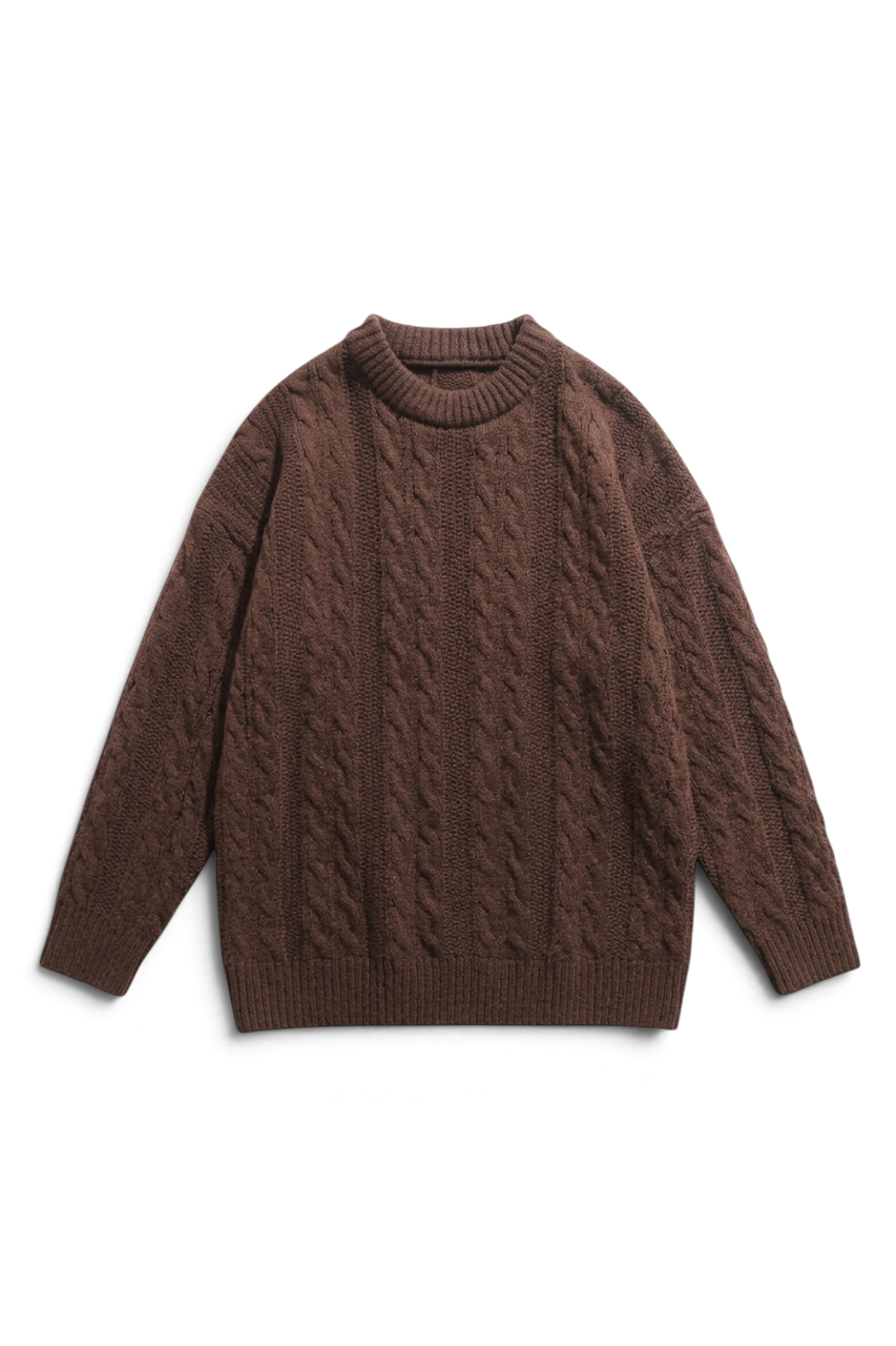 Regular Fit Cable Knit Sweater