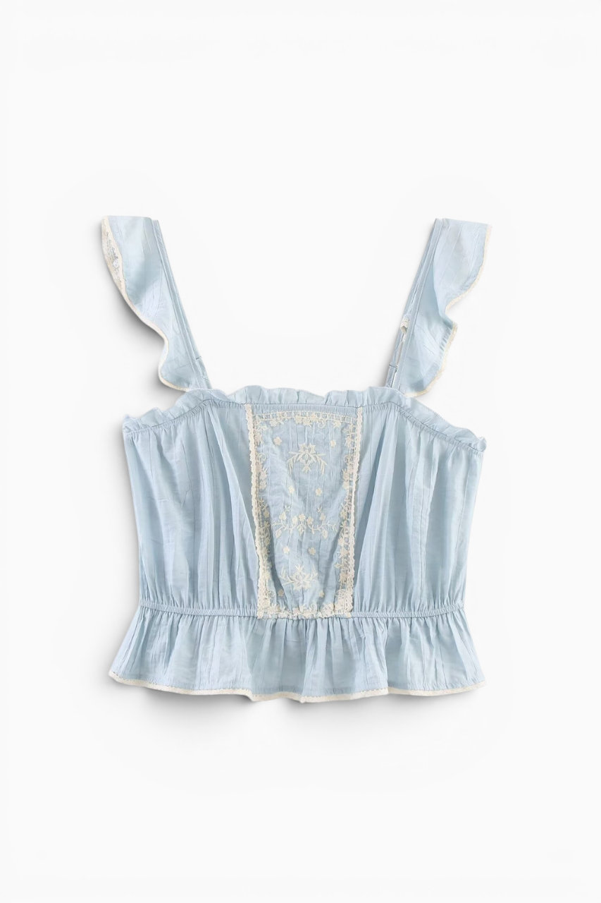 Lace Trimmed Tank Top
