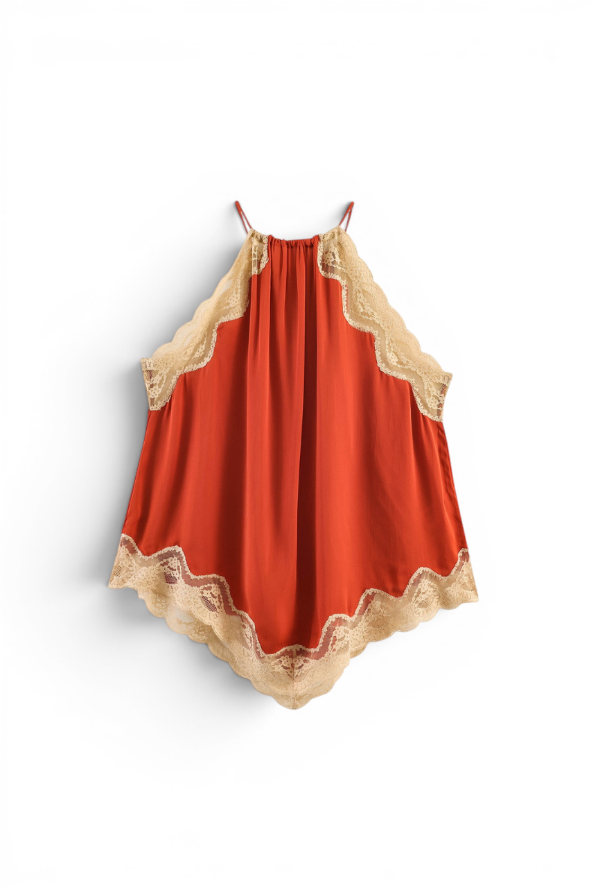 Lace Trim Halter Top