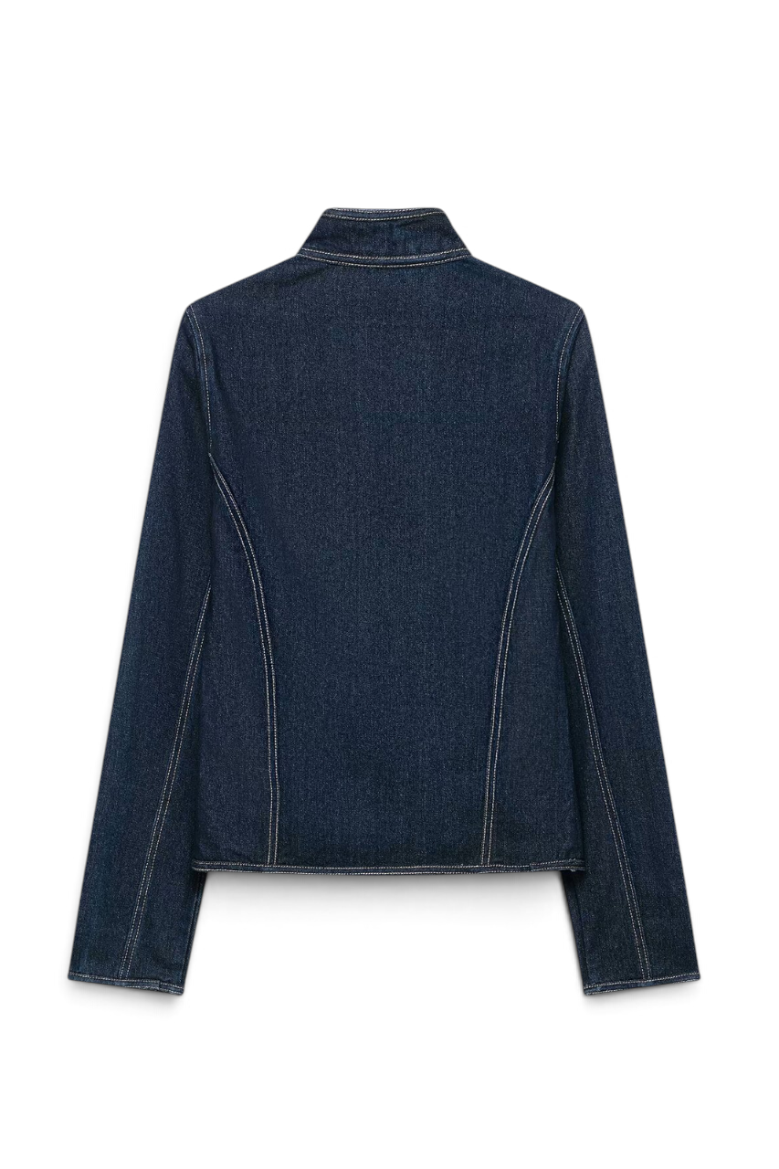 Fitted Button Denim Jacket