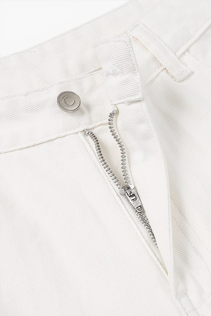 White Straight Leg Jeans
