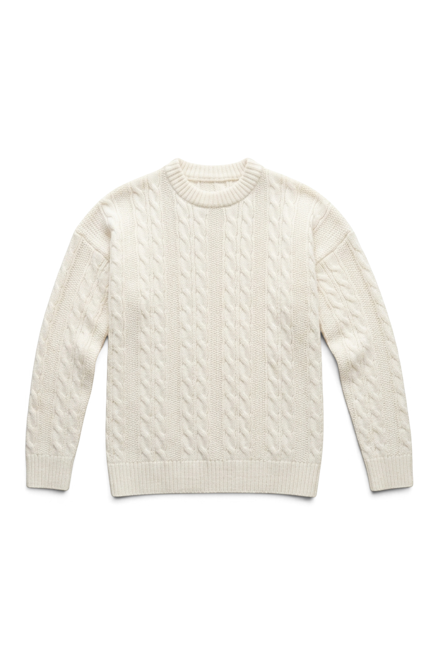Regular Fit Cable Knit Sweater