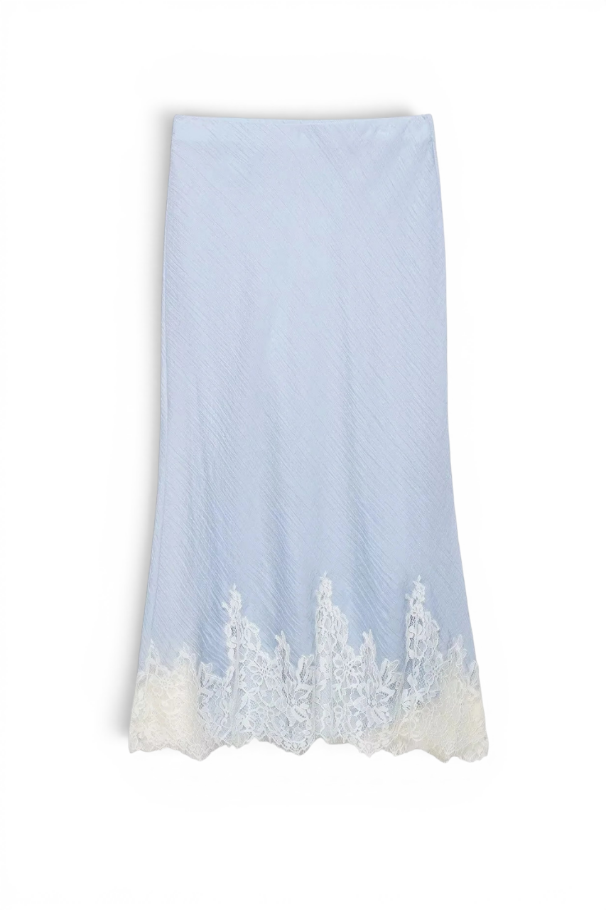 Lace Trimmed Midi Skirt