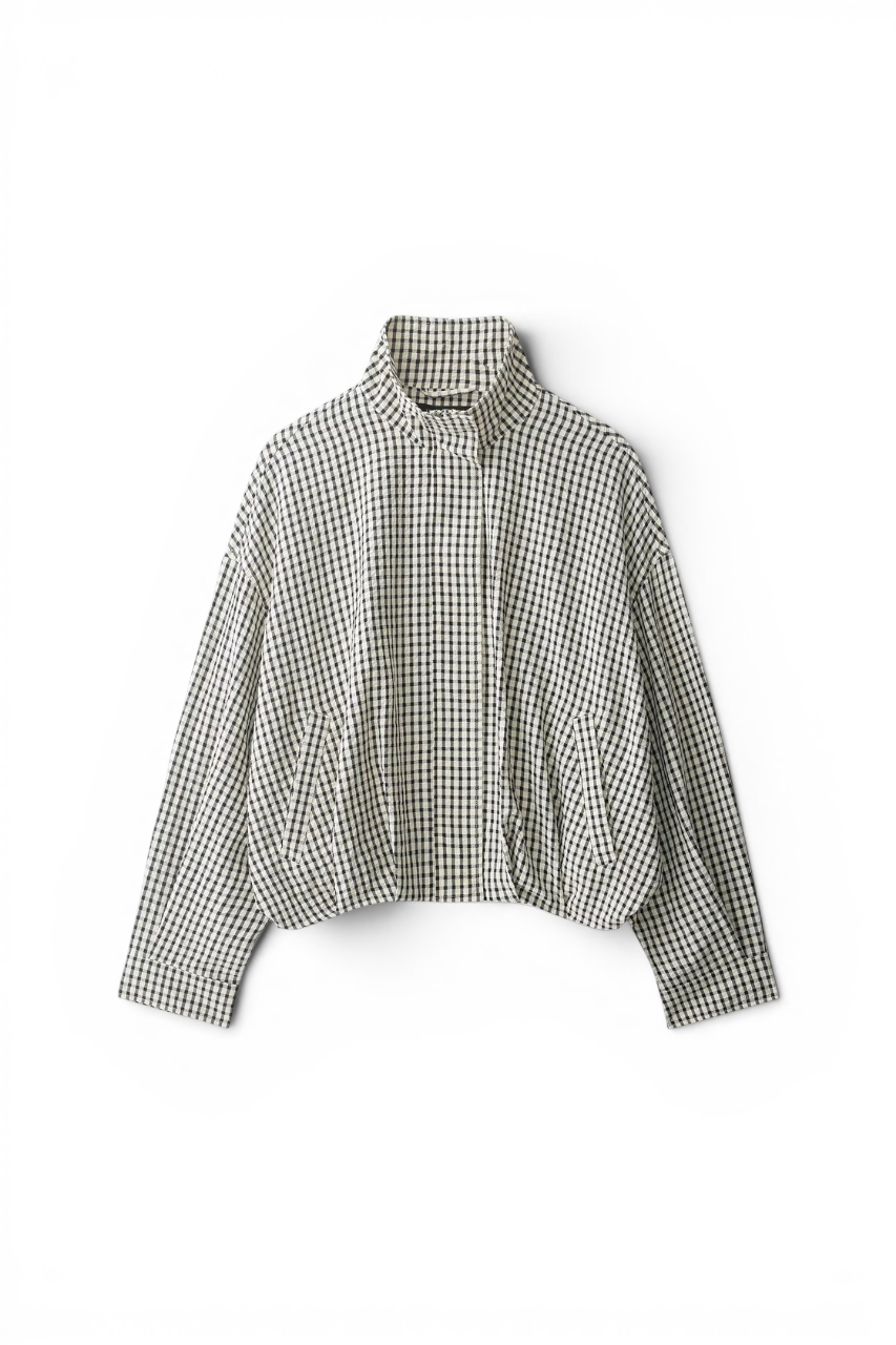 Plaid Cropped Pilot Jacket