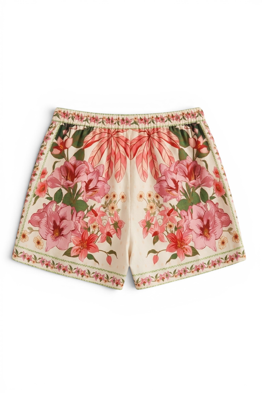 High Waist Floral Shorts