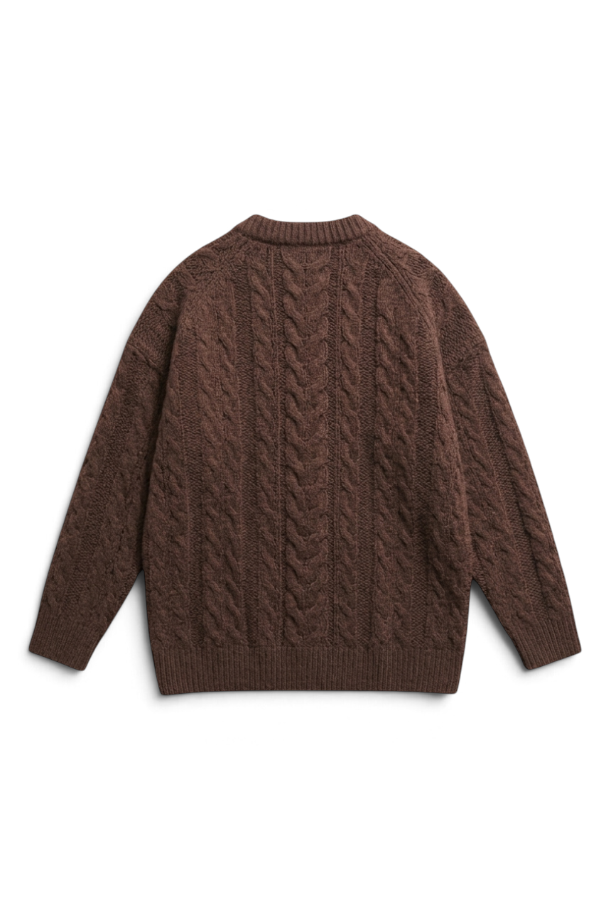 Regular Fit Cable Knit Sweater