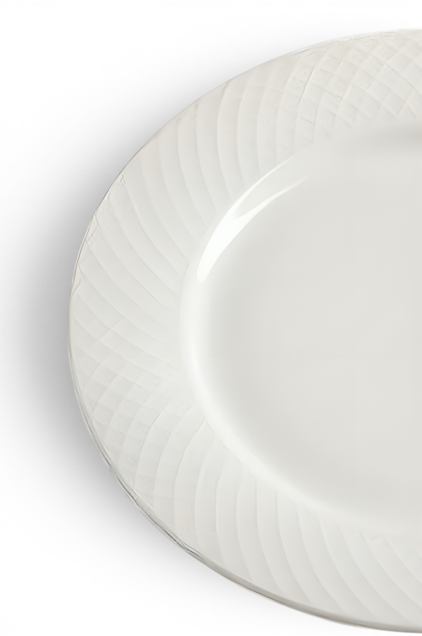 Embossed Porcelain Serving Plate