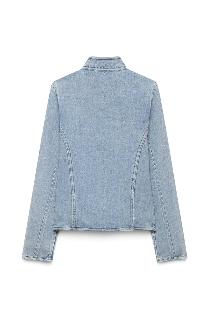 Fitted Button Denim Jacket