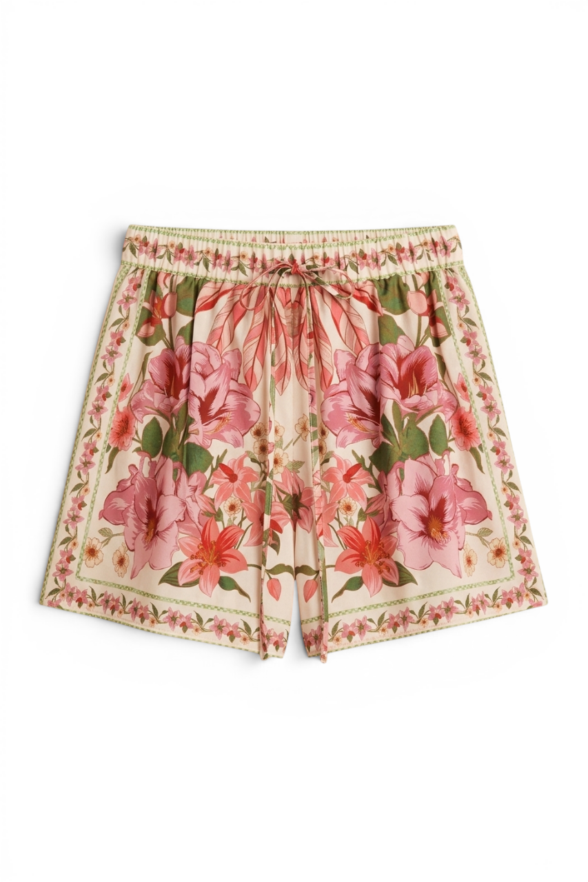 High Waist Floral Shorts