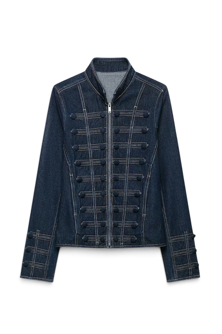 Fitted Button Denim Jacket
