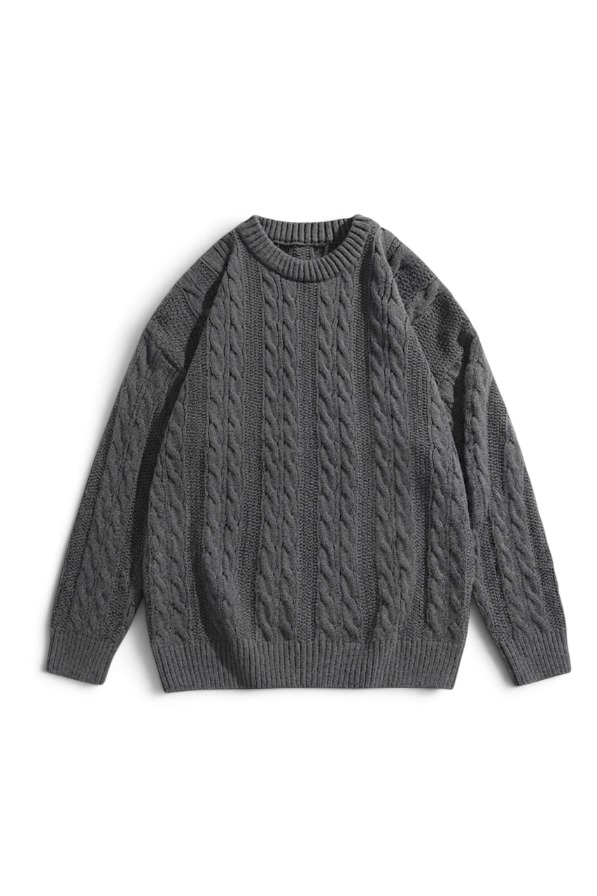 Regular Fit Cable Knit Sweater