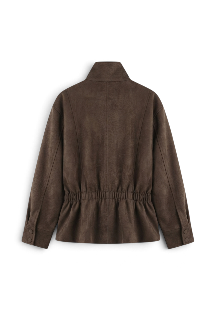 Suede Double Breasted Coat