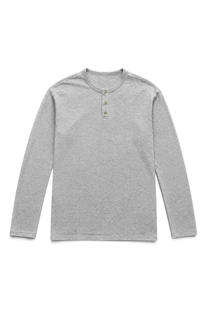 Slim-Fit Cotton Henley Shirt