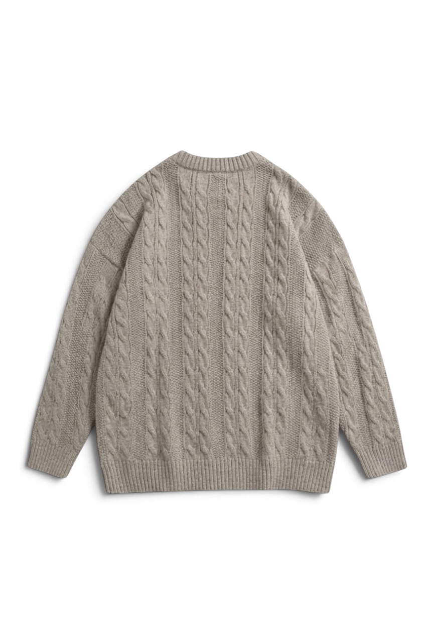 Regular Fit Cable Knit Sweater
