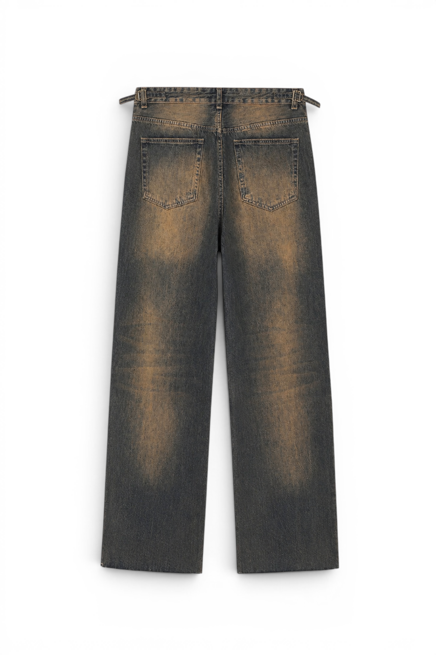 Vintage Washed Wide Leg Jeans