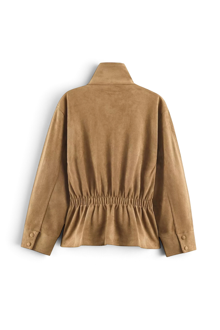Suede Double Breasted Coat