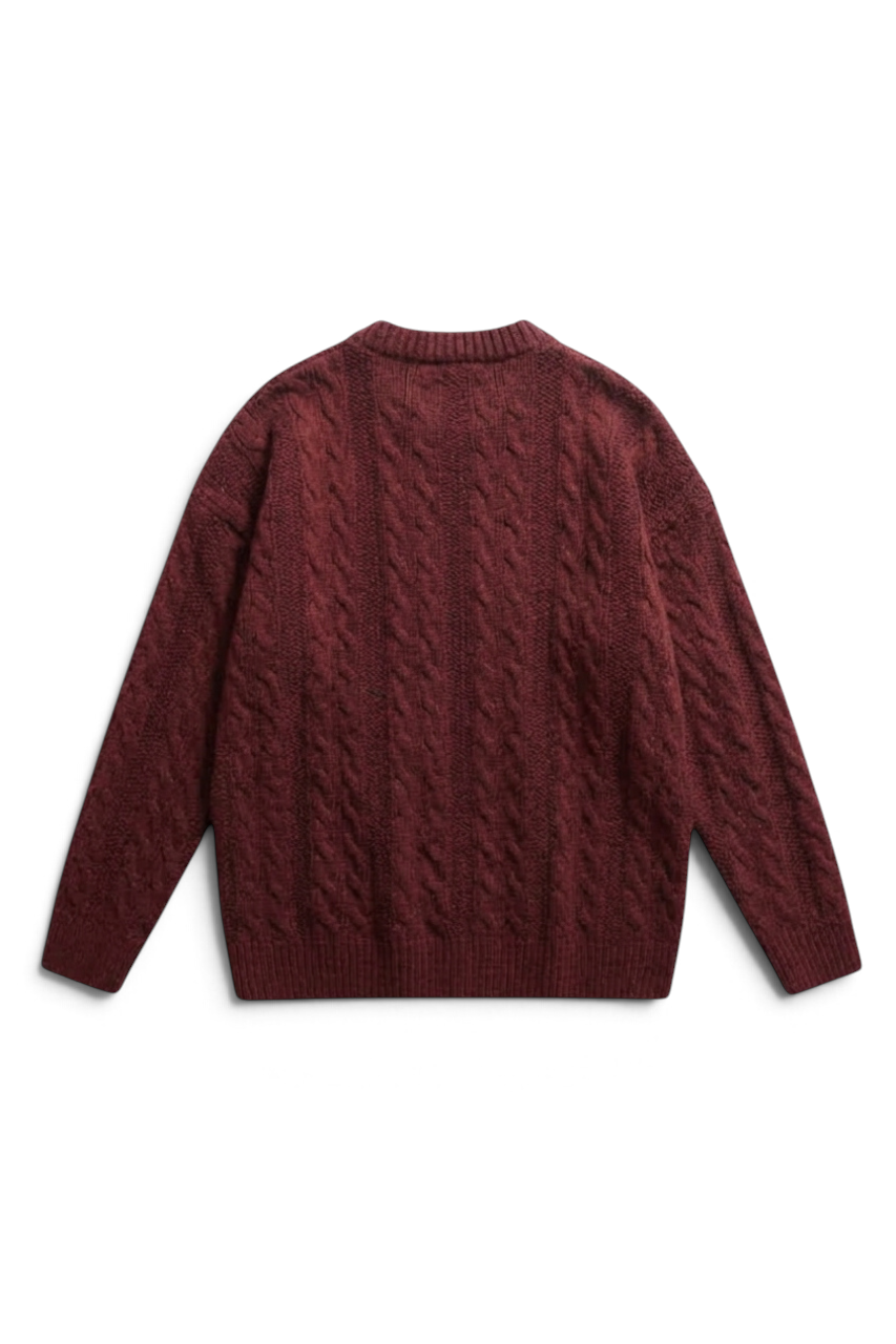 Regular Fit Cable Knit Sweater