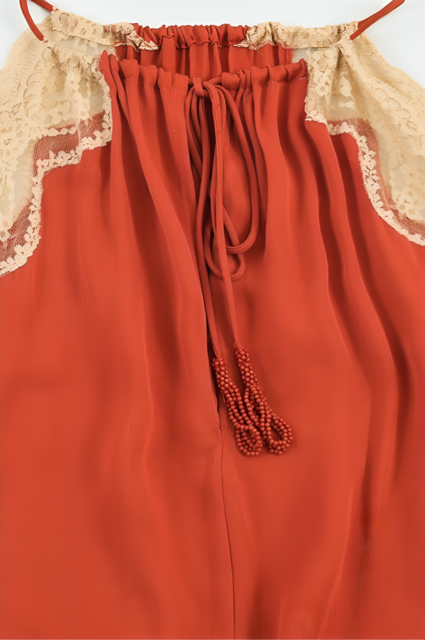 Lace Trim Halter Top