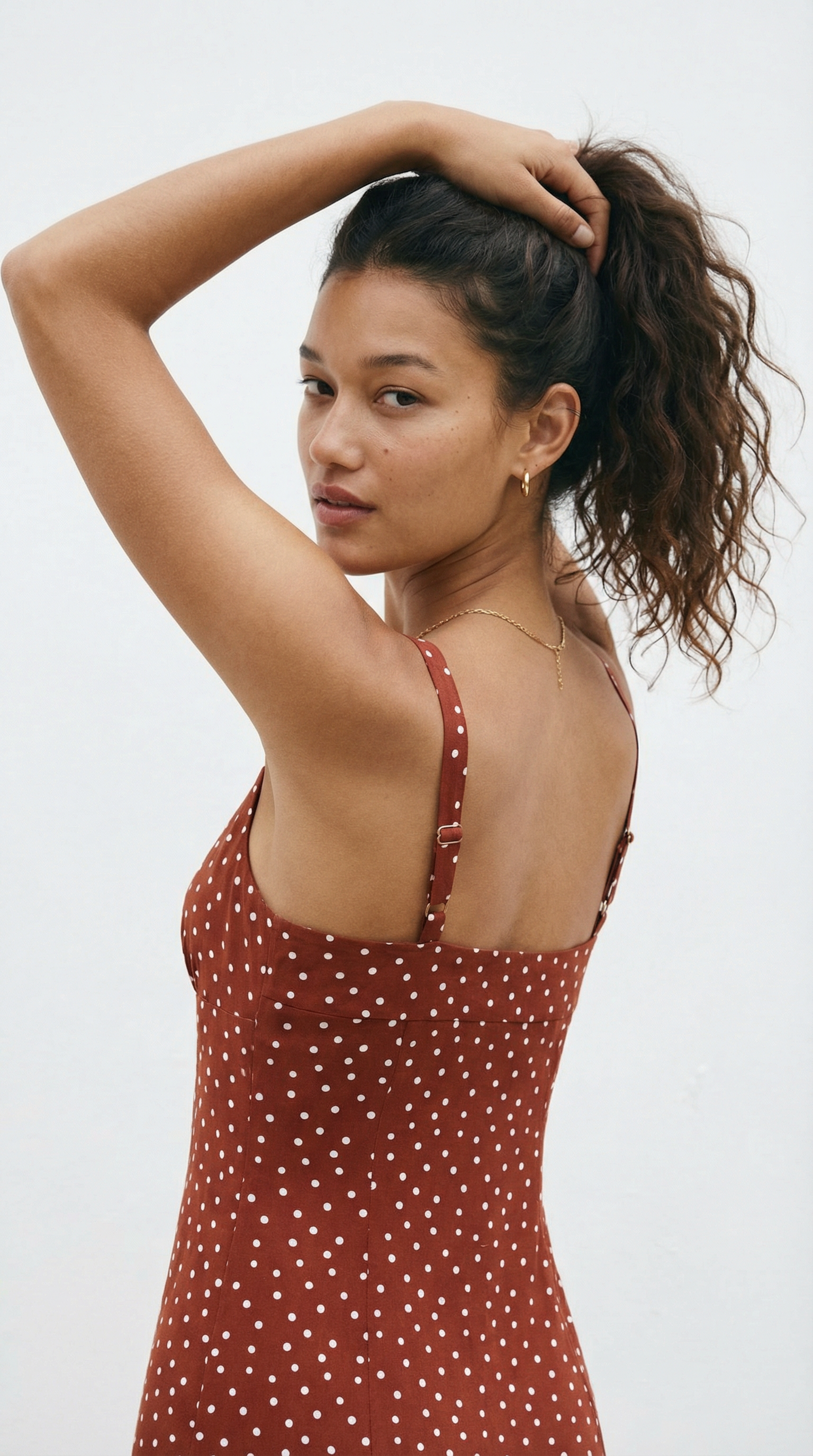 Polka Dot Maxi Strap Dress