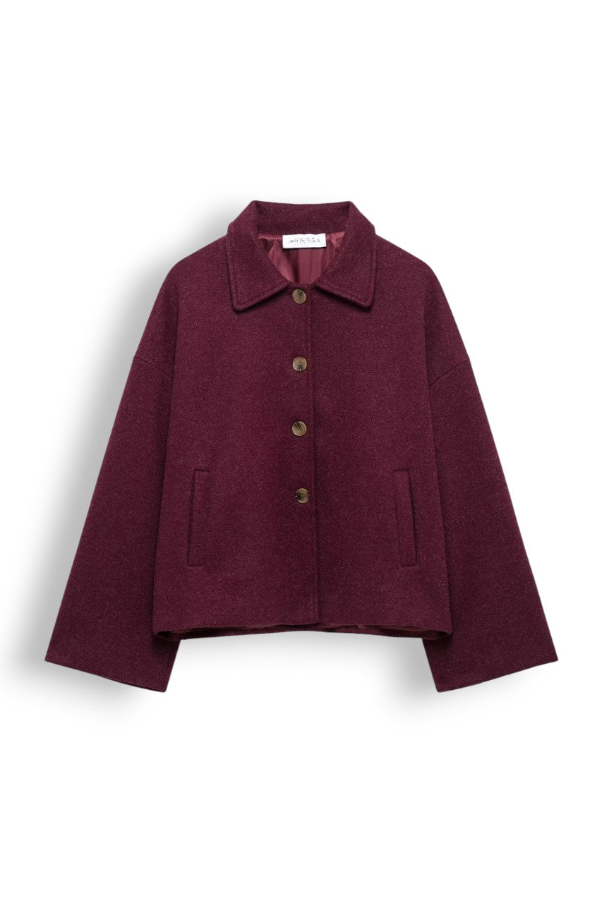 Wool Blend Single Breast Coat