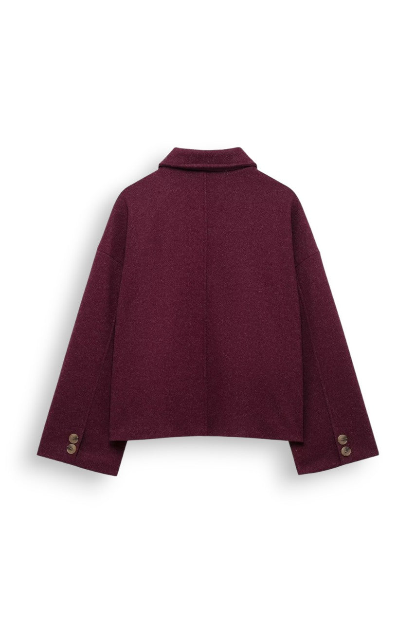 Wool Blend Single Breast Coat
