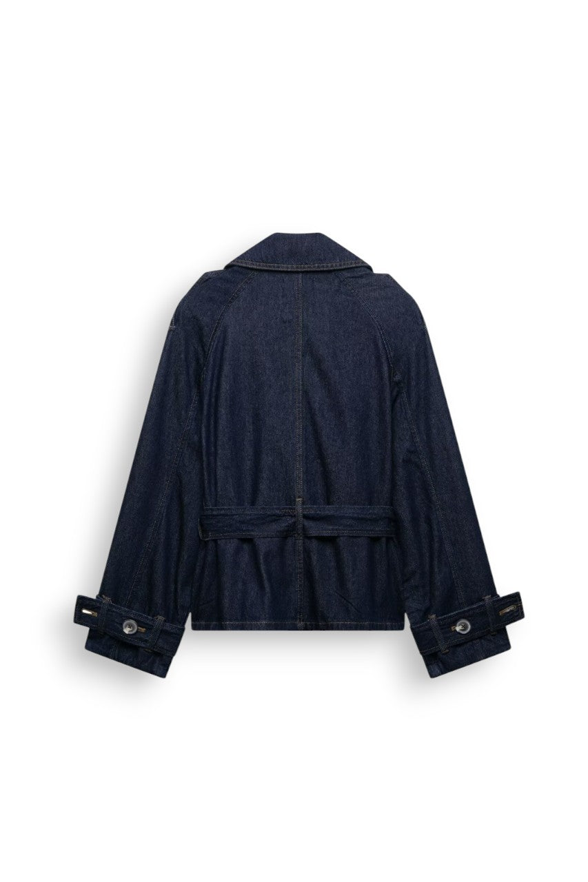 Tie Belt Denim Jacket